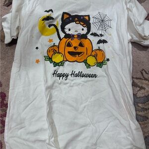 Women's Halloween Cat Tee - White